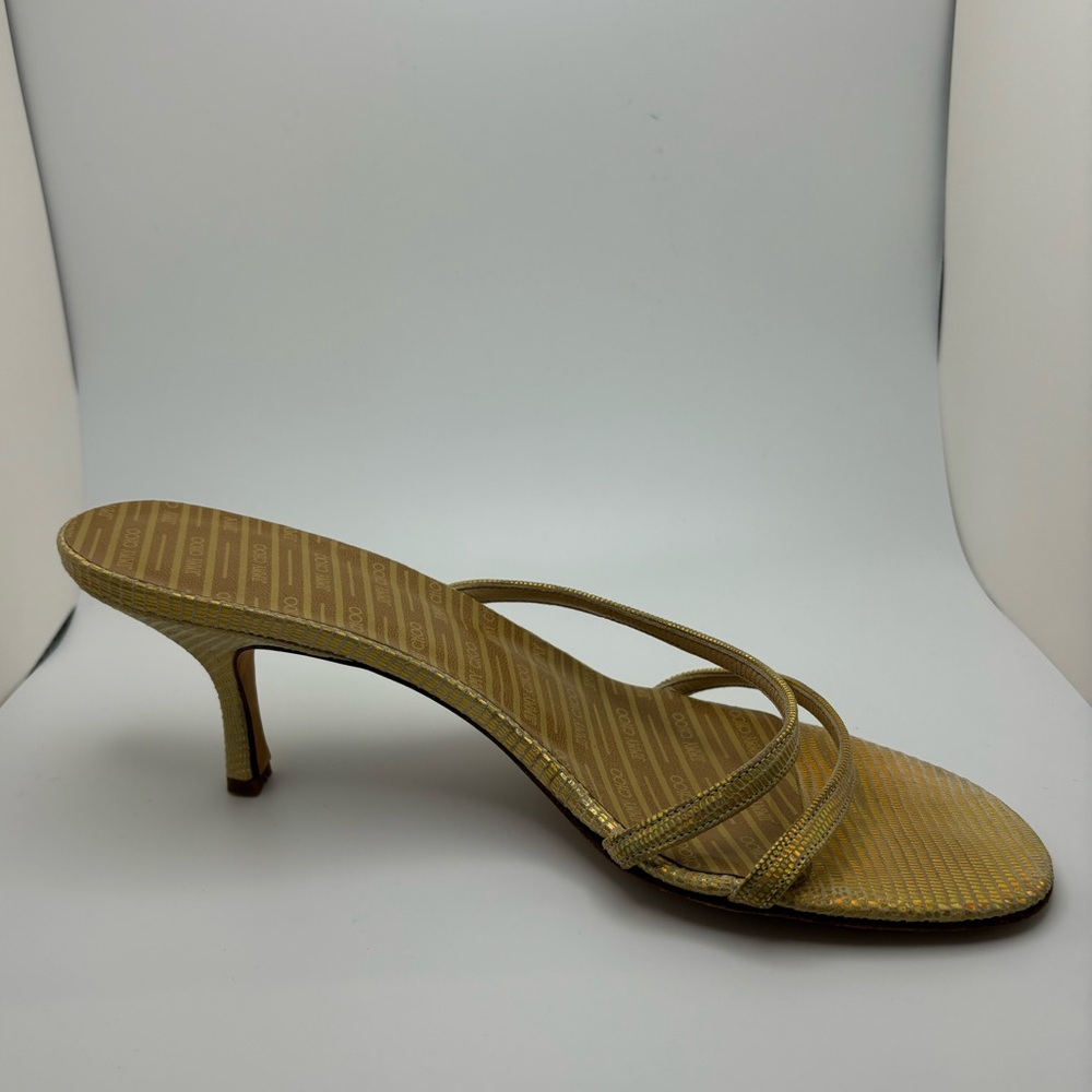 Jimmy Choo Gold Strappy Heels - Picture 8 of 16